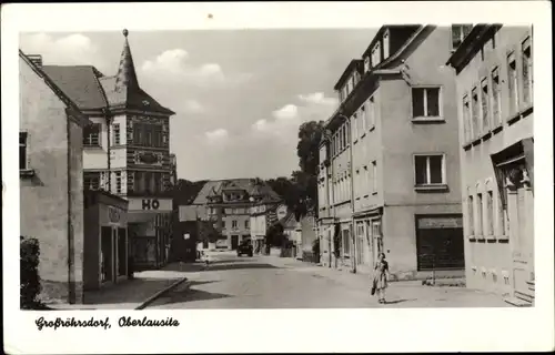 Ak Großröhrsdorf in Sachsen, Straßenpartie, HO