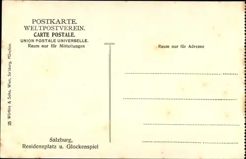Ak Salzburg in Österreich, Residenzplatz, Glockenspiel