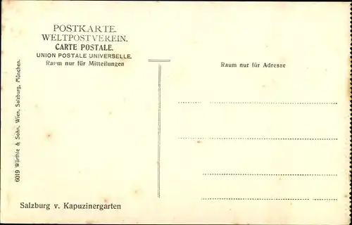 Ak Salzburg in Österreich, Ort vom Kapuzinergarten