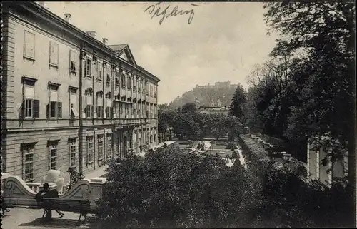 Ak Salzburg Stadt, Partie am Mirabellgarten, Terrasse