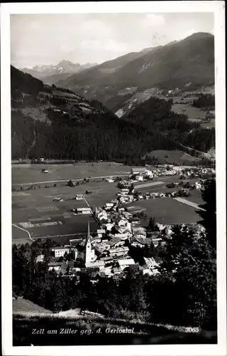 Ak Zell am Ziller in Tirol, Gesamtansicht gegen Gerlostal