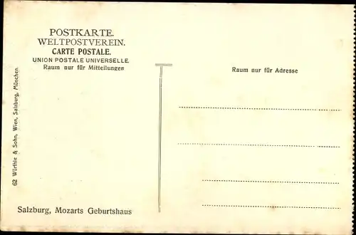 Ak Salzburg in Österreich, Mozarts Geburtshaus