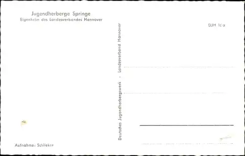 Ak Springe am Deister, Jugendherberge, Außenansicht