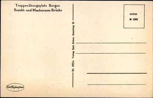 Ak Bergen in der Lüneburger Heide, Truppenübungsplatz, Brücke