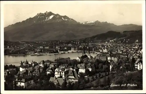 Ak Luzern Stadt Schweiz, Gesamtansicht, Pilatus