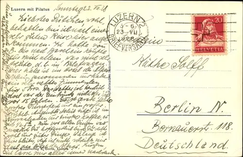 Ak Luzern Stadt Schweiz, Gesamtansicht, Pilatus