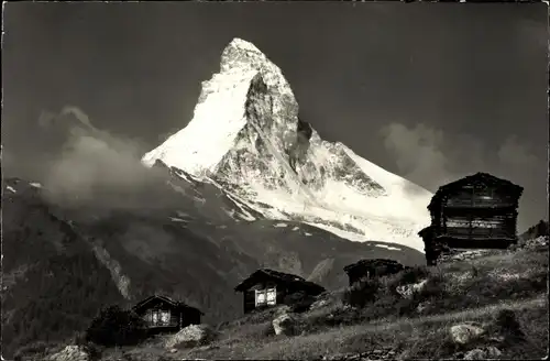 Ak Zermatt Kanton Wallis Schweiz, Winkelmatten, Matterhorn