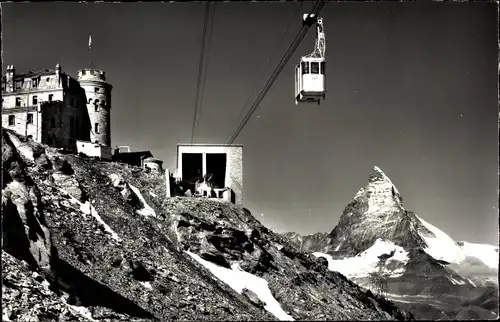 Ak Zermatt Kanton Wallis Schweiz, Luftseilbahn, Matterhorn