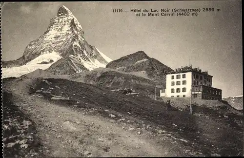 Ak Zermatt Kanton Wallis Schweiz, Hotel du Lac Noir, Le Mont Cervin