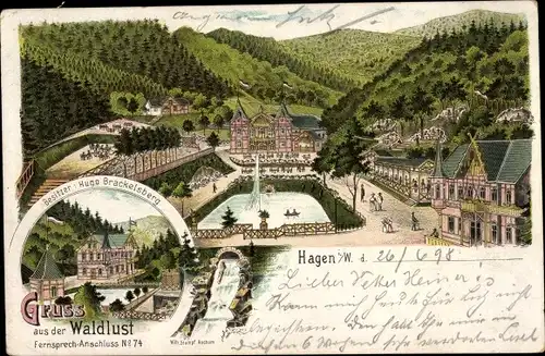 Litho Hagen in Westfalen Ruhrgebiet, Panorama