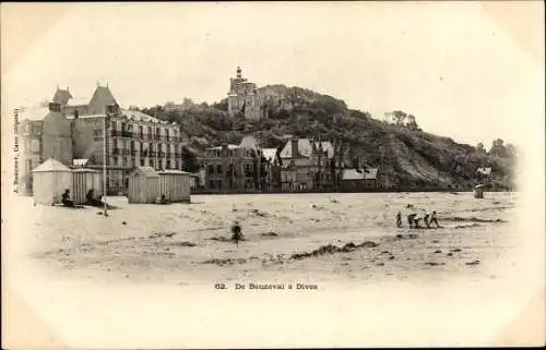 Ak Beuzeval Houlgate Calvados, De Beuzeval a Dives, Strandpartie