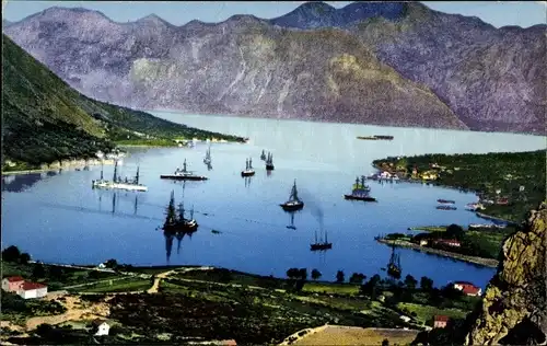 Ak Montenegro, Boka Kotorska, Bocche di Cattaro, Bucht von Kotor, La flotte anglaise