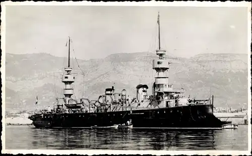 Foto Ak Französisches Kriegsschiff, Croiseur Cuirassé Amiral Charner, Panzerkreuzer
