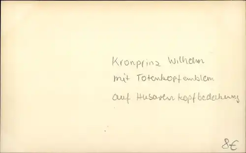 Ak Kronprinz Wilhelm von Preußen, Totenkopfhusar
