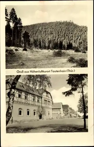 Ak Tautenhain Bad Klosterlausnitz in Thüringen, Gasthof, Straßenpartie, Wald