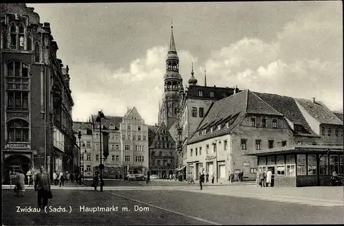 Ak Zwickau in Sachsen, Hauptmarkt, Dom