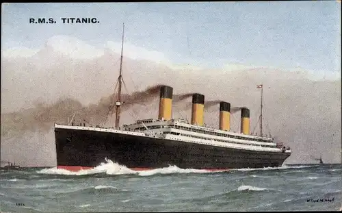 Künstler Ak Mitchell, RMS Titanic, White Star Line, Harland & Wolff Ltd.