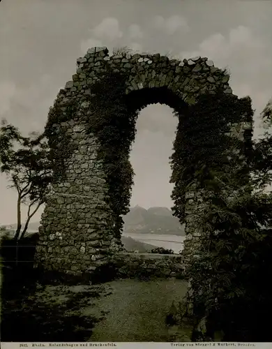 Foto 1897, Königswinter, Rolandsbogen, Blick zum Drachenfels