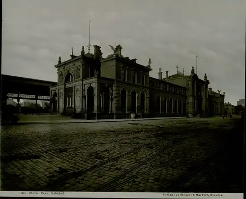 Foto 1892, Bonn am Rhein, Bahnhof, Straßenseite