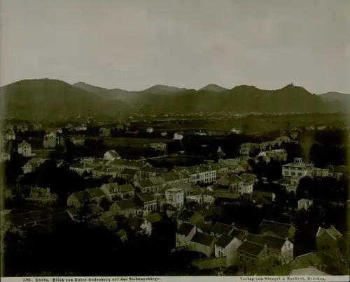 Foto 1892, Bad Godesberg Bonn am Rhein, Blick von Ruine Godesberg auf das Siebengebirge