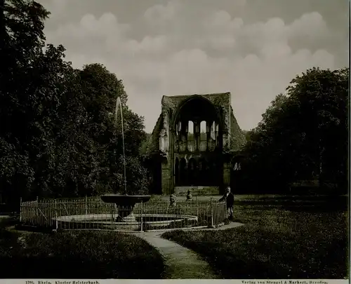 Foto 1892 Königswinter am Rhein, Kloster Heisterbach, Ruine, Springbrunnen