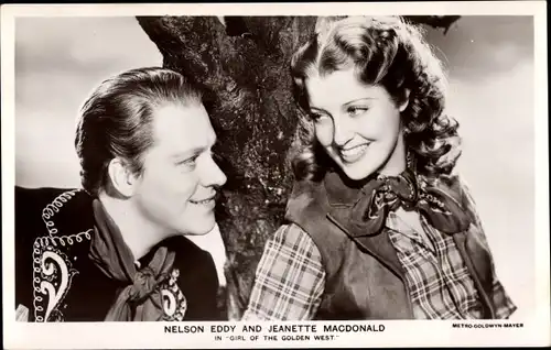 Ak Schauspieler Nelson Eddy, Jeanette MacDonald, Girl of the Golden West