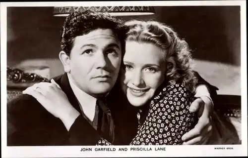 Ak Schauspieler John Garfield, Schauspielerin Priscilla Lane