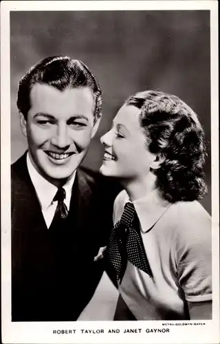 Ak Schauspieler Robert Taylor und Janet Gaynor, Portrait