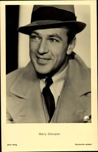 Ak Schauspieler Gary Cooper, Portrait, Ross