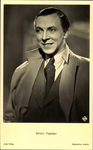 Ak Schauspieler Erich Fiedler, Portrait