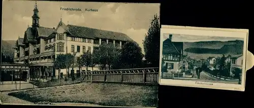 Leporello Ak Friedrichroda im Thüringer Wald, Kurhaus, Carlsstraße, Schauensburgmühle