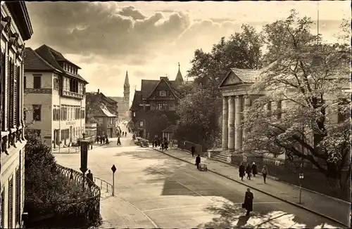 Ak Meiningen in Thüringen, Straßenpartie