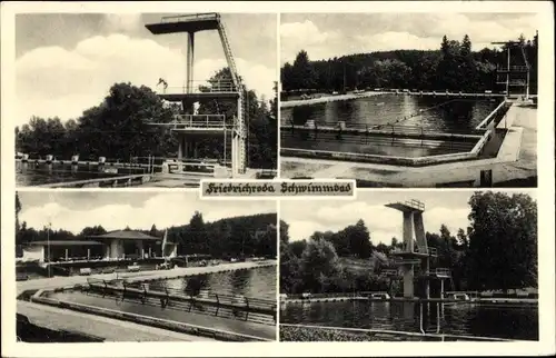 Ak Friedrichroda im Thüringer Wald, Schwimmbad, Freibad, Sprungturm