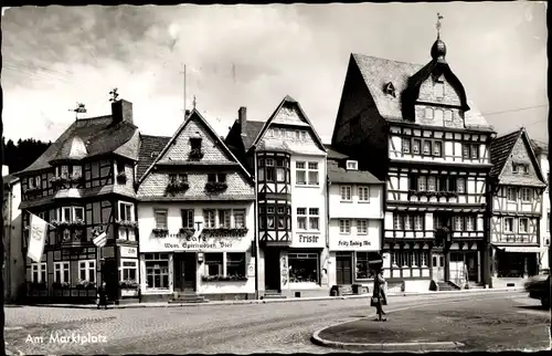 Ak Adenau Eifel, Am Marktplatz, Friseur, Café, Fritz Habig