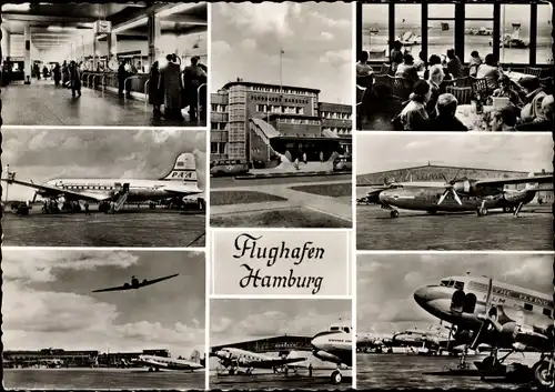 Ak Hamburg Nord Fuhlsbüttel, Flughafen, Flugzeuge