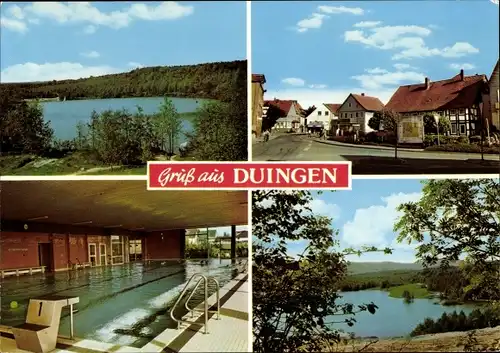 Ak Duingen in Niedersachsen, Bruchsee, Am Tie, Hallenbad, Ententeich