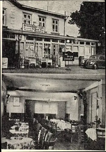 Ak Ahrensburg in Holstein, Gasthof, Aussen- und Innenansicht