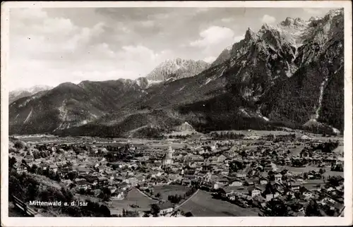 Ak Mittenwald in Oberbayern, Gesamtansicht