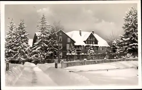 Ak Braunlage im Oberharz, Sanatorium Dr. Barner, Winter