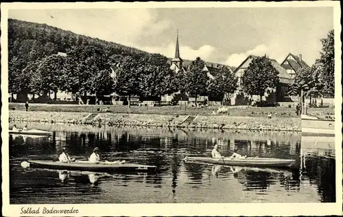 Ak Bodenwerder an der Weser, Ruderpartie