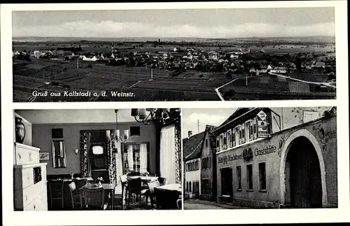 Ak Kallstadt in der Pfalz, Gesamtansicht, Café