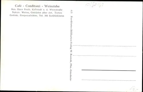 Ak Kallstadt in der Pfalz, Gesamtansicht, Café