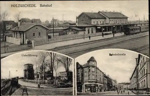 Ak Holzwickede im Ruhrgebiet Nordrhein Westfalen, Bahnhof, Gleisseite, Unterführung, Bahnhofstraße