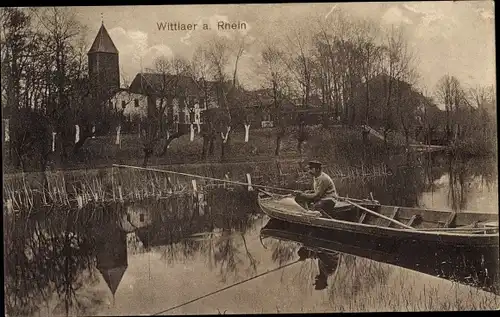 Ak Wittlaer Düsseldorf am Rhein, Restaurant Brand´s Jupp, Angler