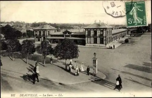 Ak Deauville Calvados, La Gare, Bahnhof