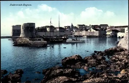 Ak Ragusa Dubrovnik Kroatien, Partie an der Küste