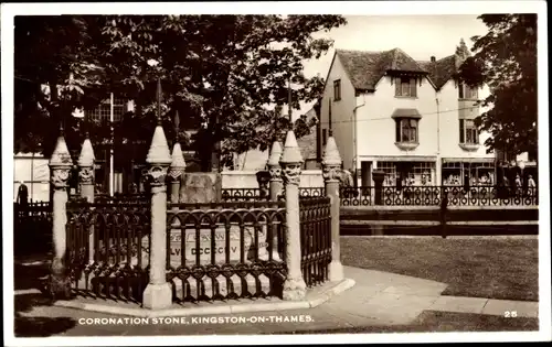 Ak Kingston upon Thames London England, Coronation Stone
