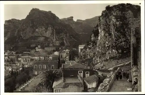 Ak Messina Taormina Sizilien, Blick auf den Ort