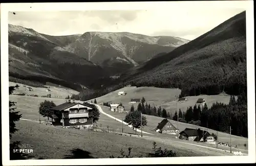 Foto Ak Svatý Petr Sankt Peter Spindlermühle Königgrätz, Teilansicht der Ortschaft