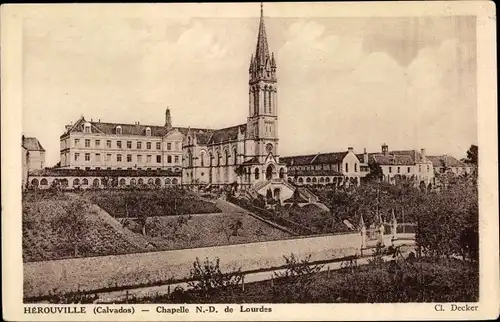 Ak Hérouville Calvados, Chapelle Notre Dame de Lourdes